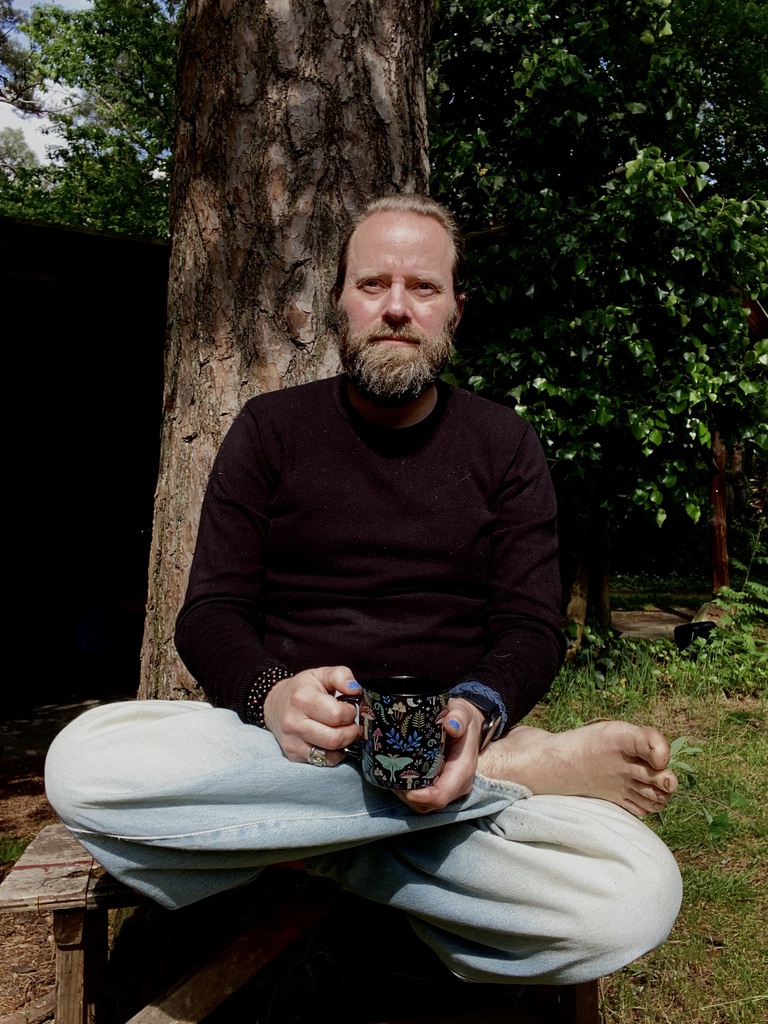 Perry with a cup of tea